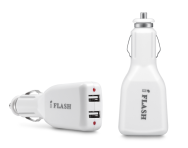iFlash® 24W / 4.8A Dual USB Port Car Charger – White